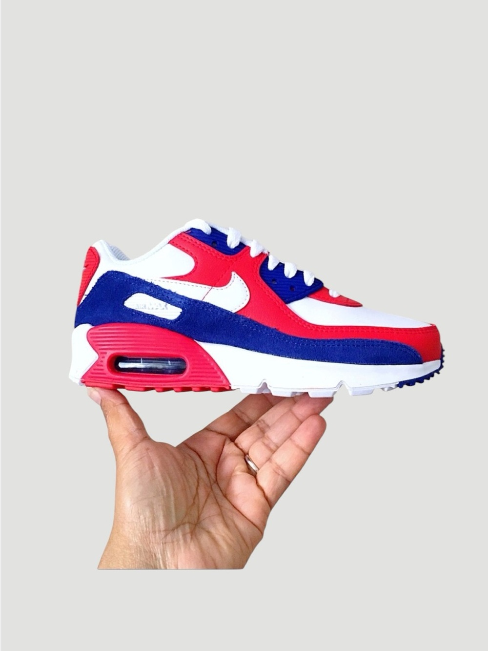 Nike Air Max 90 USA 2020 White, Red & Blue Size 4Y / 5.5 women
